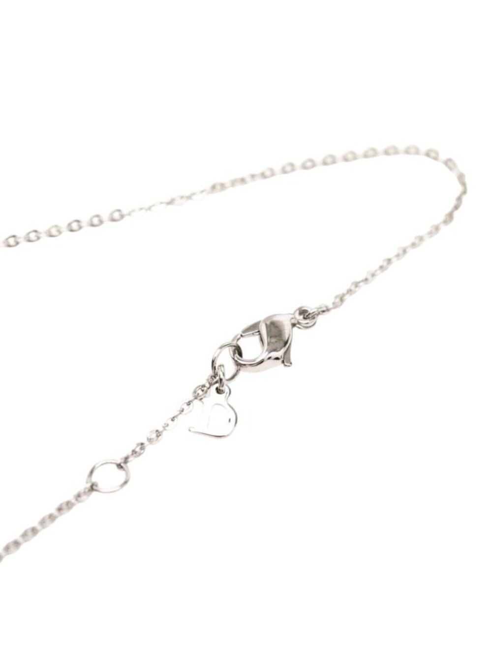 Dior Logo Heart Motif Pendant Silver Gray Metal - Picture 3 of 6
